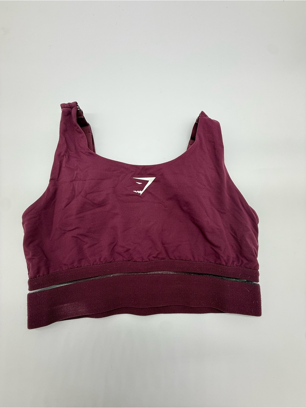 Gymshark Maroon Sports Bra with Contrast Trim